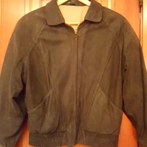 Reversible black suede jacket